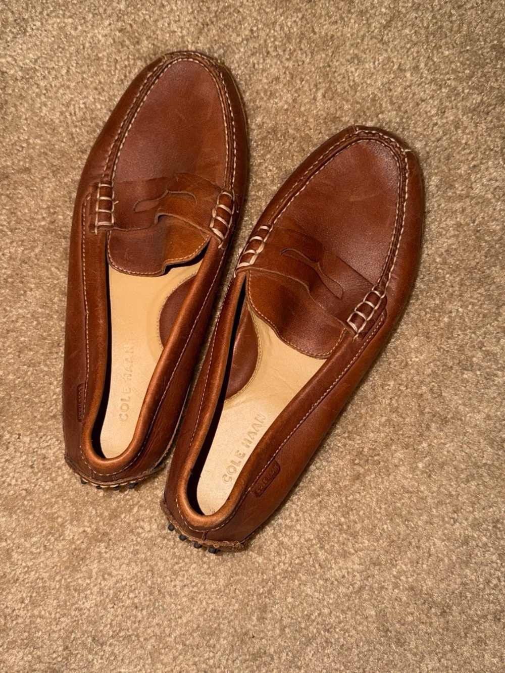 Cole Haan Men's Chestnut Leather Penny Loafers